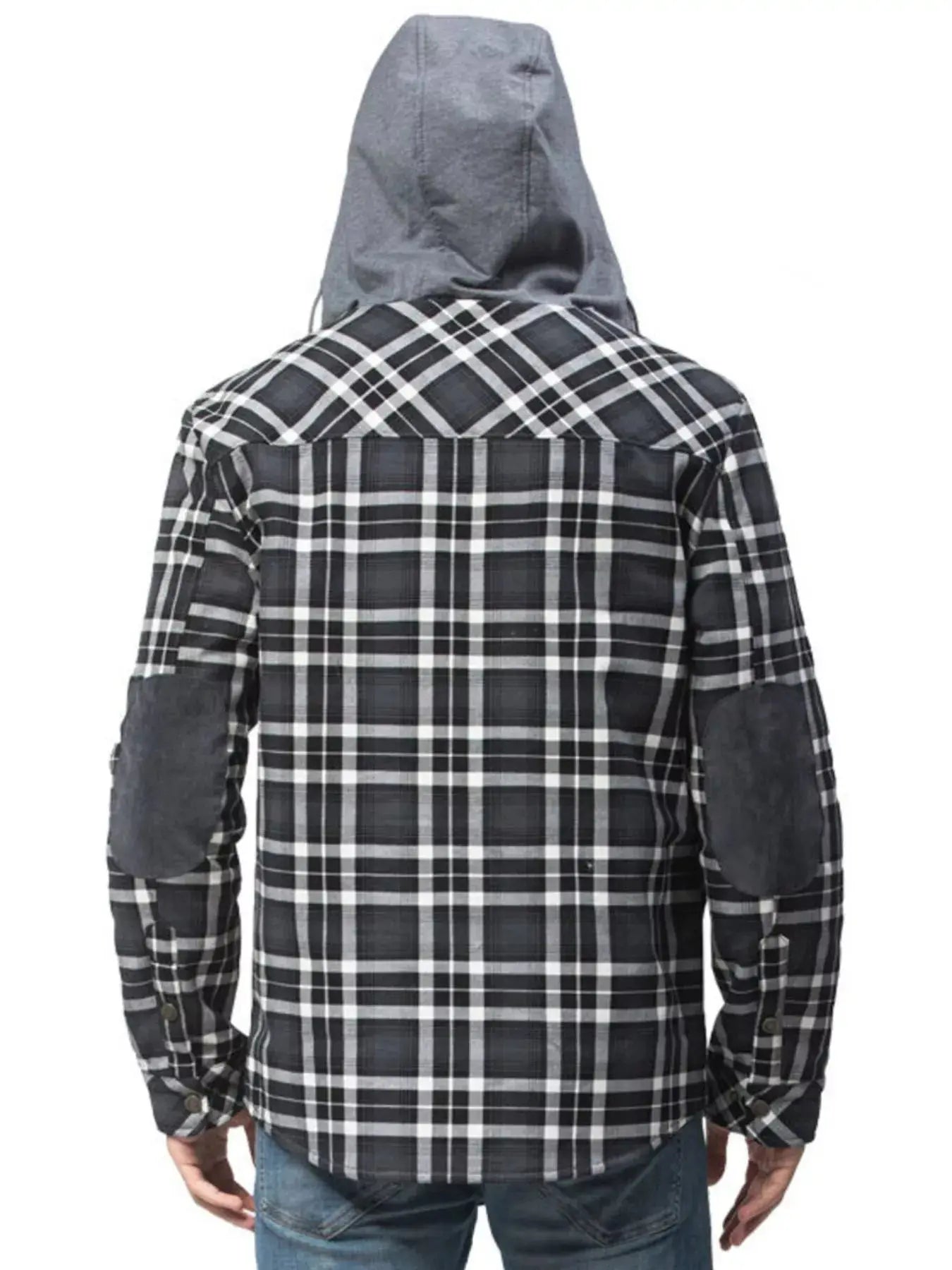 Men's Snap Down Plaid Flannel Hooded Jacket Simply Love
