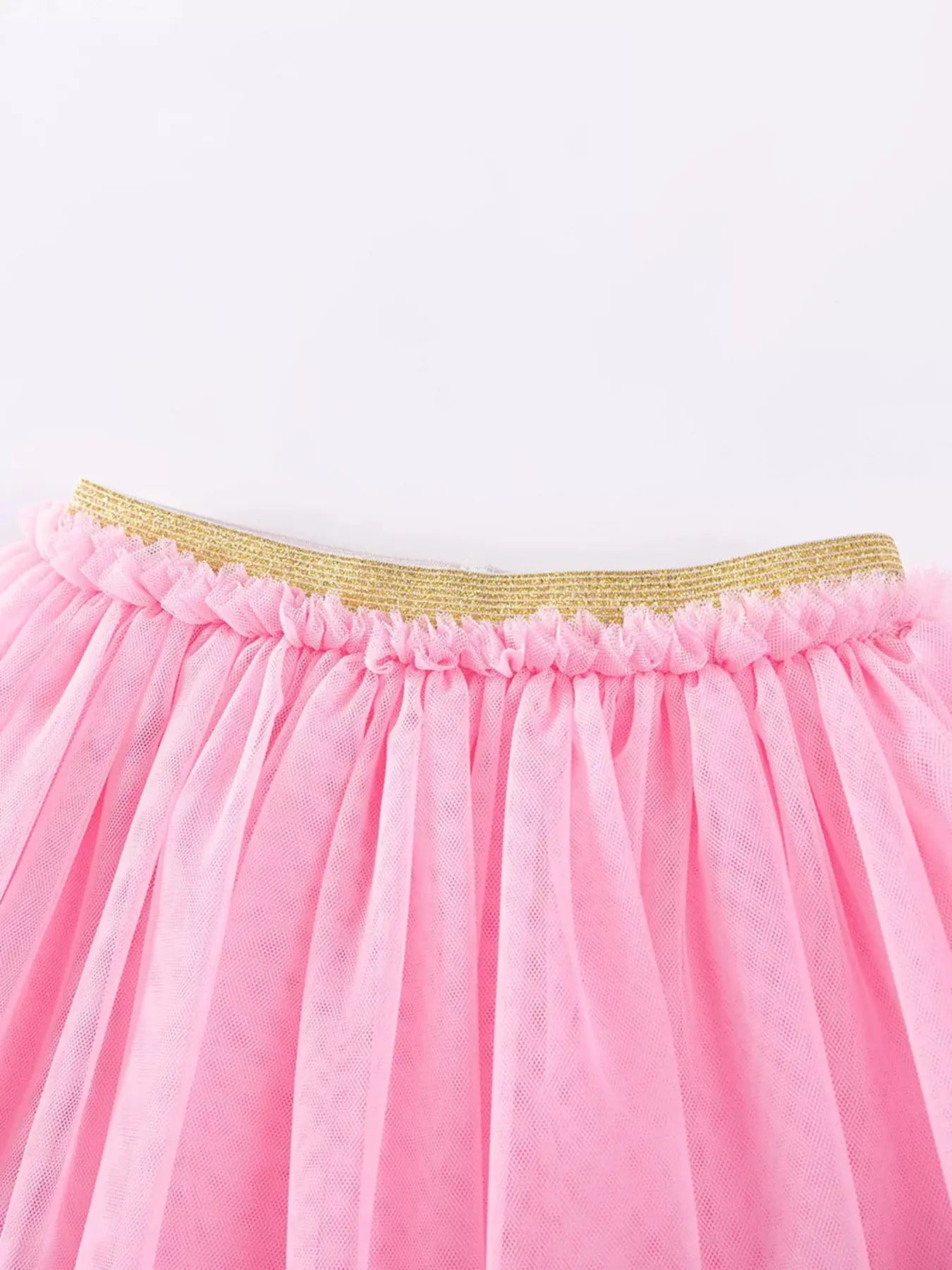 Children's Rainbow Ruffle Sleeve Top and Tulle Skirt Set Simply Love