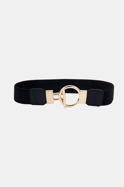 Circle Shape Buckle Zinc Alloy Buckle PU Leather Belt.