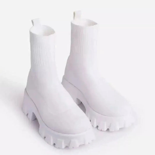 Round Toe Block Heels Boots Simply Love