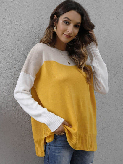 Chic color block sweater for women