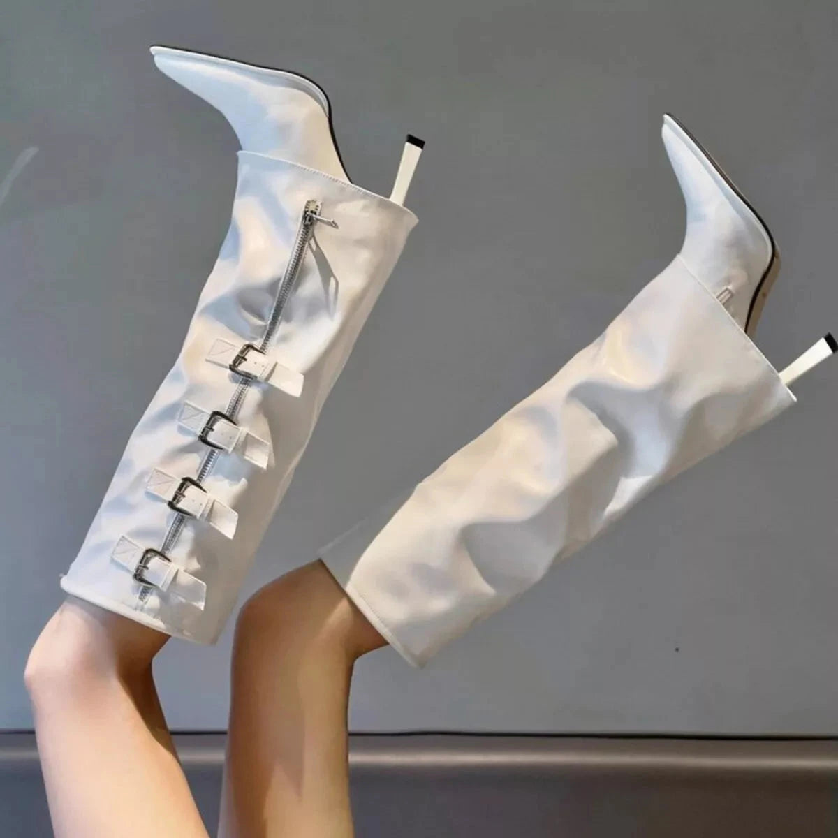 Point Toe Buckle Stiletto Boots Coco’s Tee Boutique