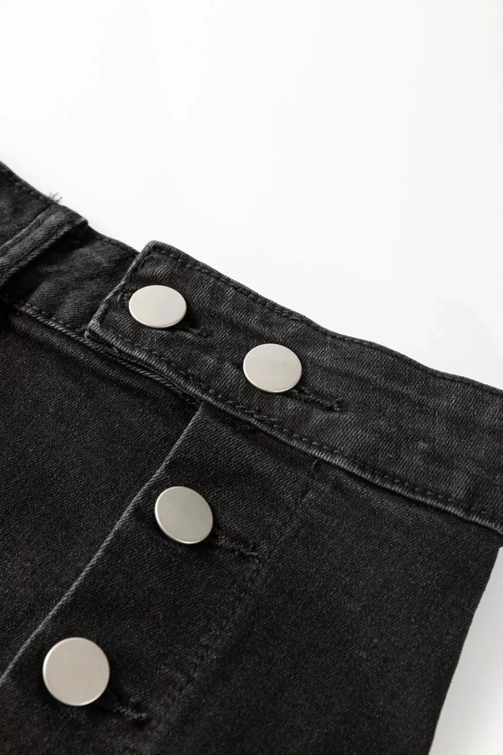 Button Fly Side Split Denim Midi Skirt Simply Love