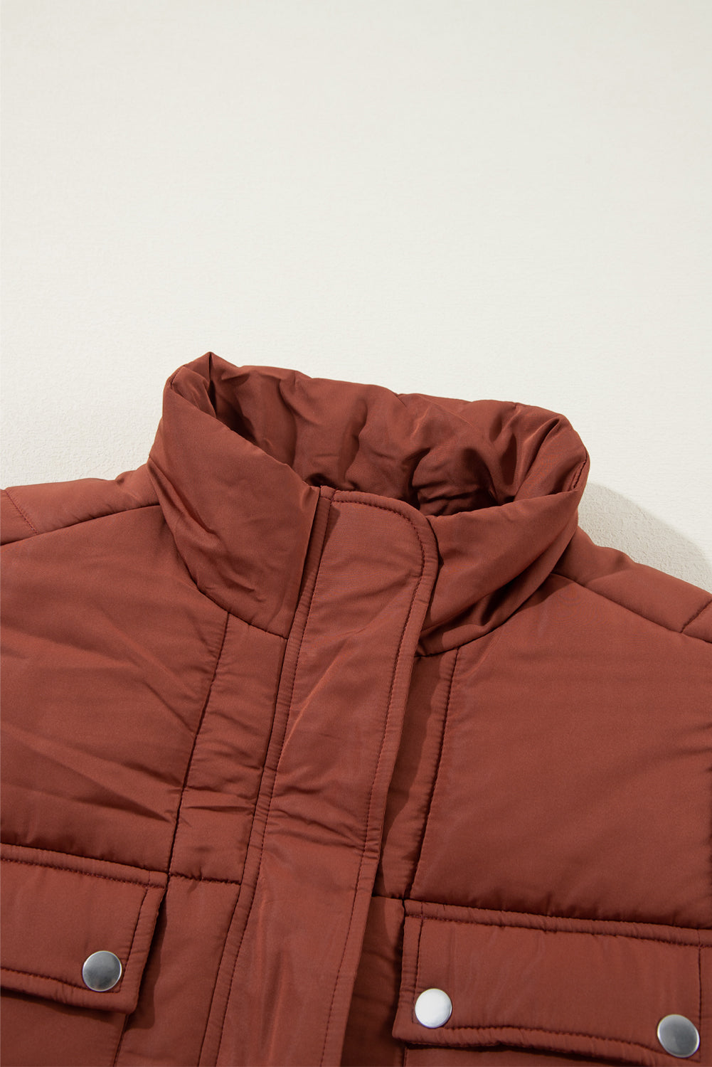 Cozy coffee quilted puffer coat