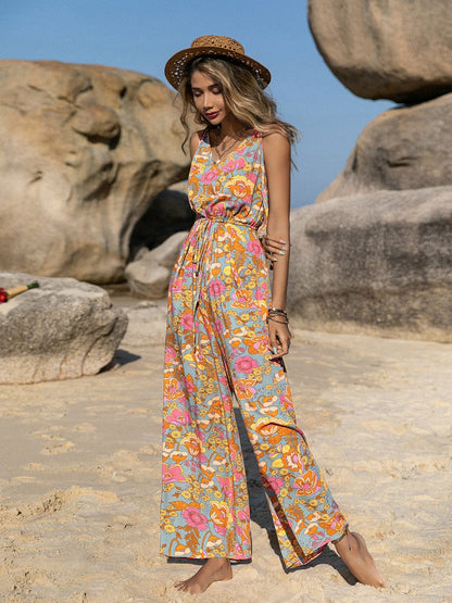 V-Neck Wide Leg Jumpsuit.