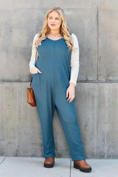 Double Take Full Size Sleeveless Straight Jumpsuit - Love Salve
