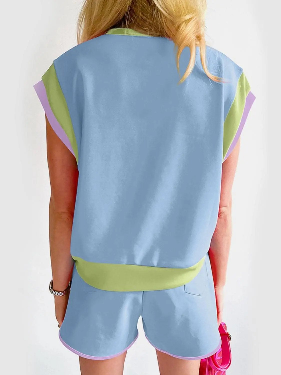 Stylish Two-Piece Top and Shorts Set - Love Salve 