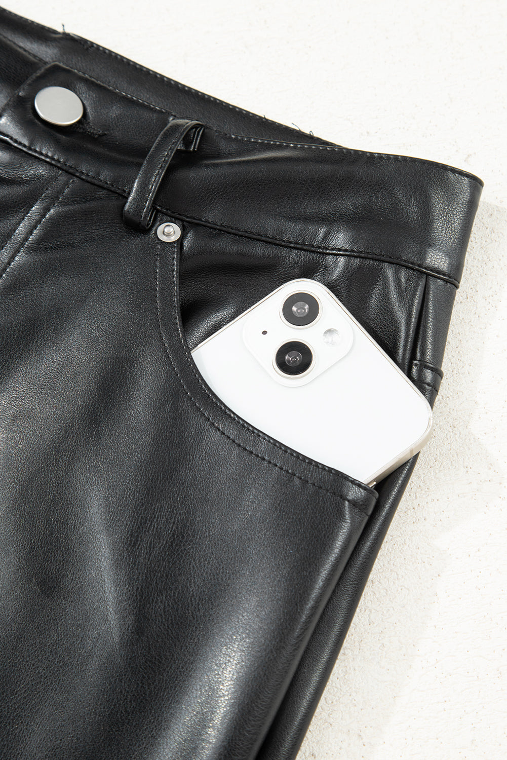 Black Faux Leather Side Slit Maxi Skirt For Evening Wear Dear-Lover Dropshipping