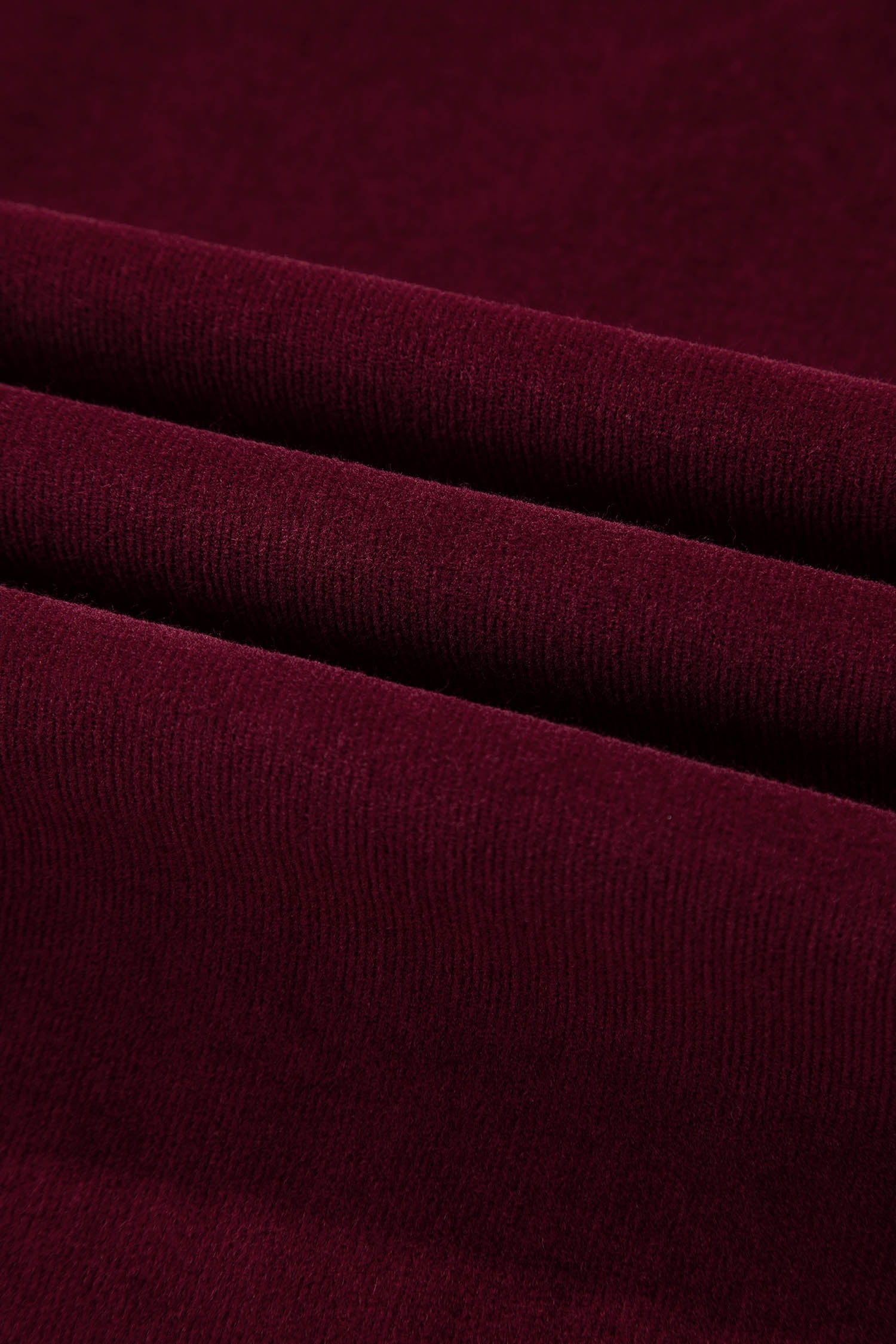 Burgundy Corduroy High Waist Wide Leg Pants for Women Dear-Lover Dropshipping