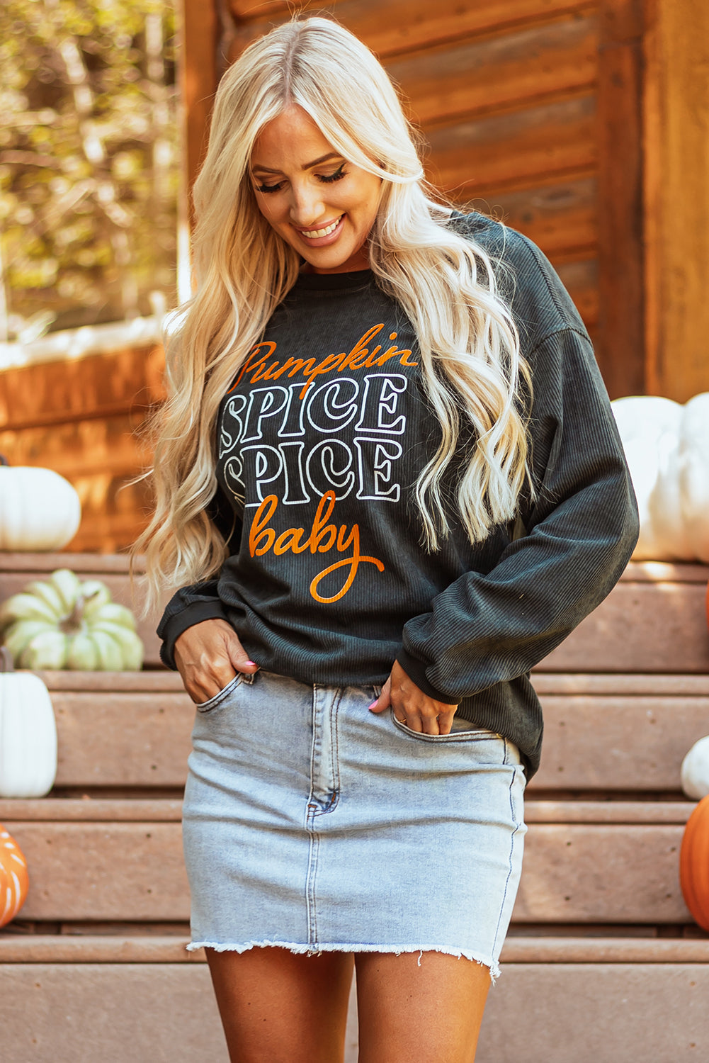 Cozy pumpkin spice baby sweatshirt