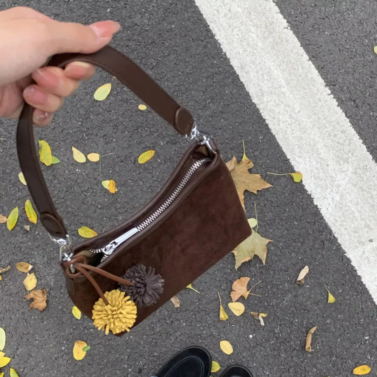 Suede Crossbody Bag with Adjustable Shoulder Strap Simply Love