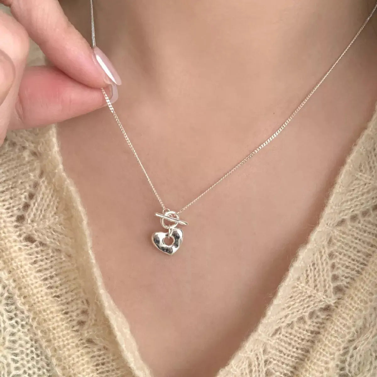925 Sterling Silver Heart Necklace Simply Love