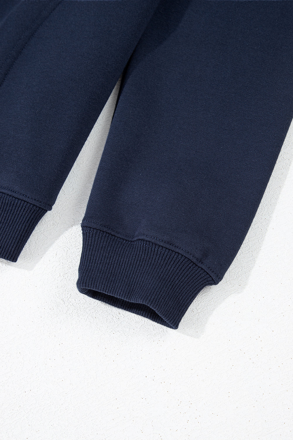 Navy blue pullover and joggers tracksuit with fold-down collar