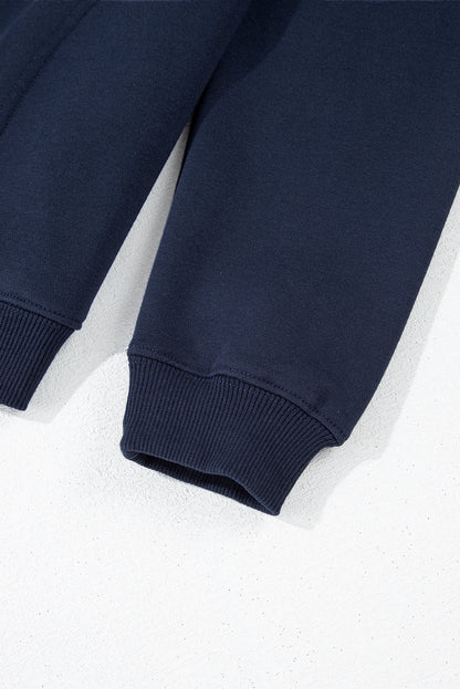 Navy blue joggers tracksuit with collar