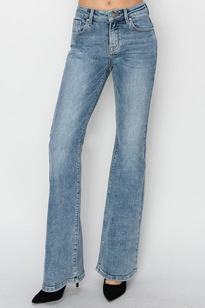 RISEN Full Size Mid Rise Bootcut Jeans.