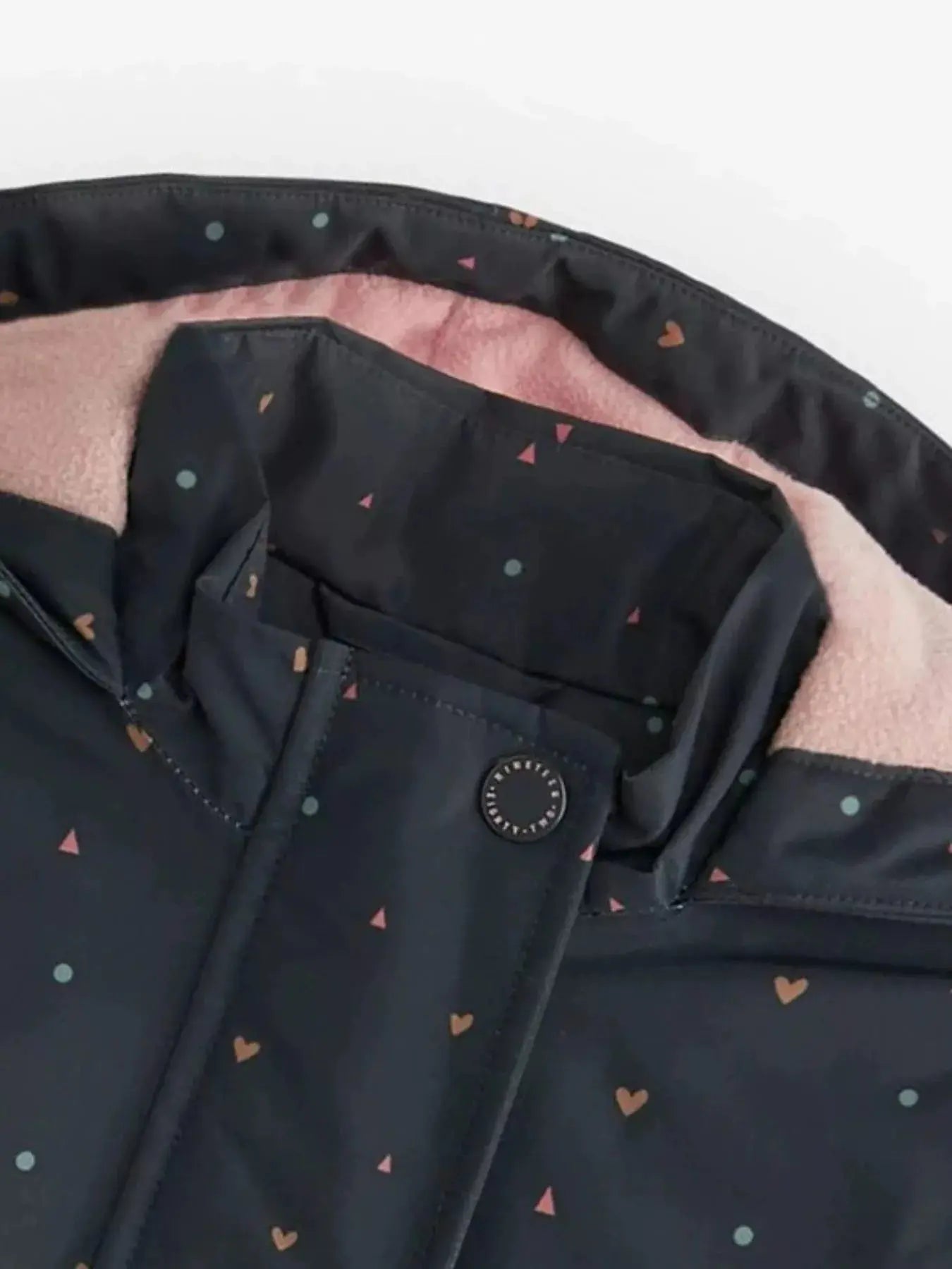 Children's Heart Print Zip Up Jacket Simply Love