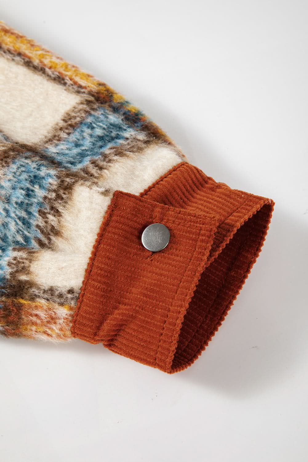 Brown stripe plus size plaid jacket - Love Salve 