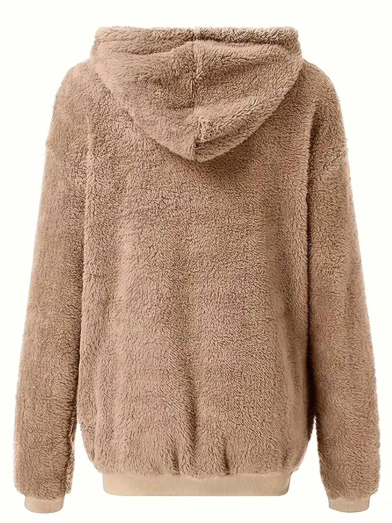 Fleece Zip-Up Drawstring Outerwear Simply Love