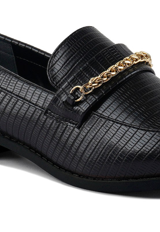 Vouse black low block loafers