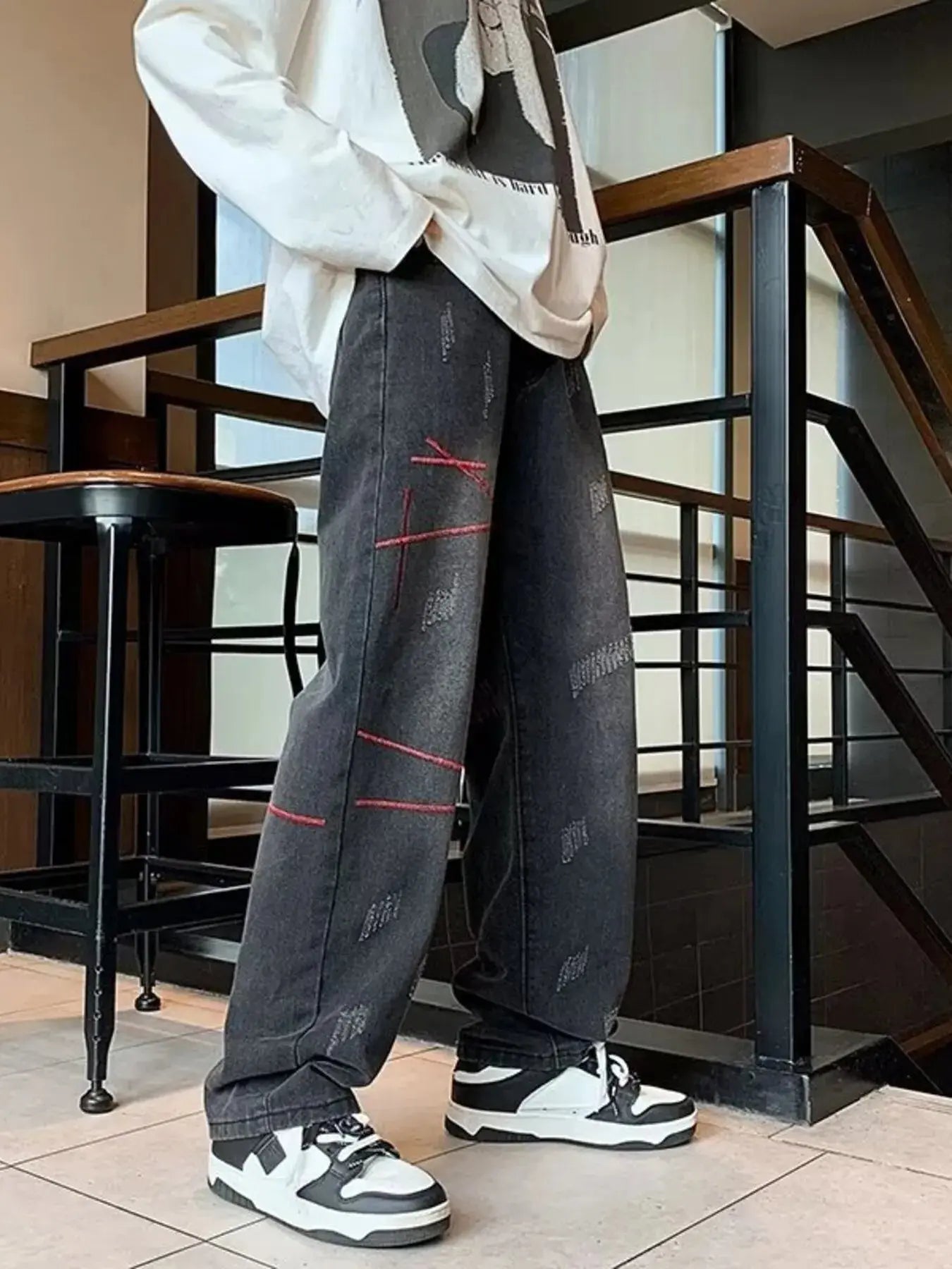 Men's Full Size Washed Wide Leg Jeans Plus Size Simply Love