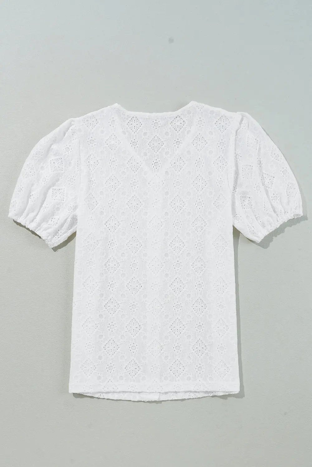 Elowyn Lace Puff Sleeve Button Up Blouse - Love Salve 