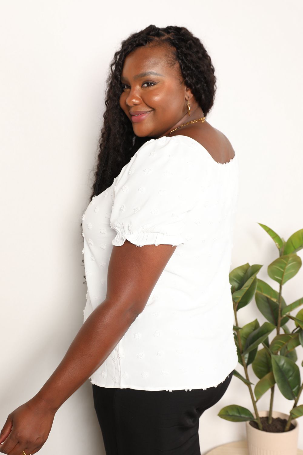 Double Take: Puff Sleeve Square Neck Blouse