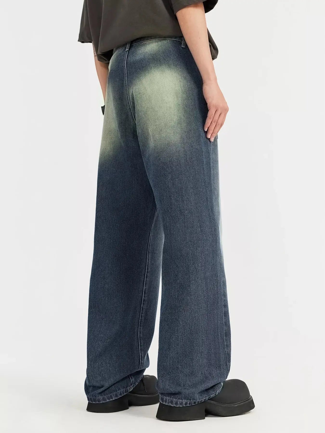 Men's Vintage Wash Wide Leg Jeans Simply Love