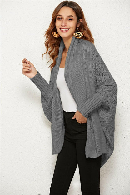 Open Front Batwing Sleeve Cardigan.