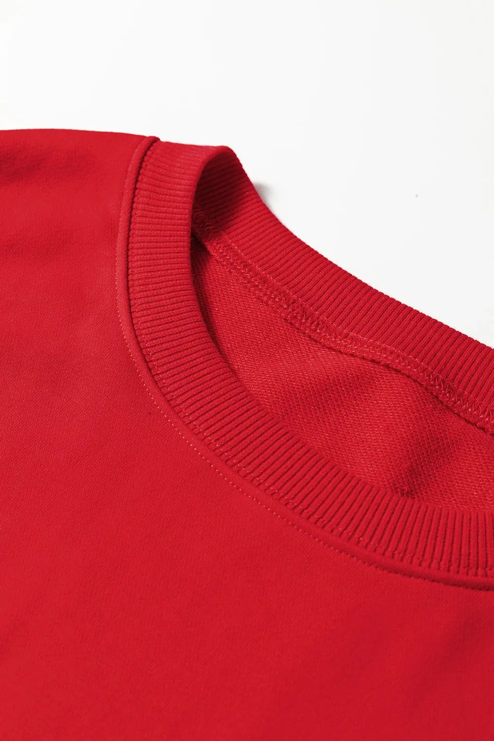 Fiery Red Varsity Striped Detail Crew Neck Plus Sweatshirt Dear-Lover Dropshipping