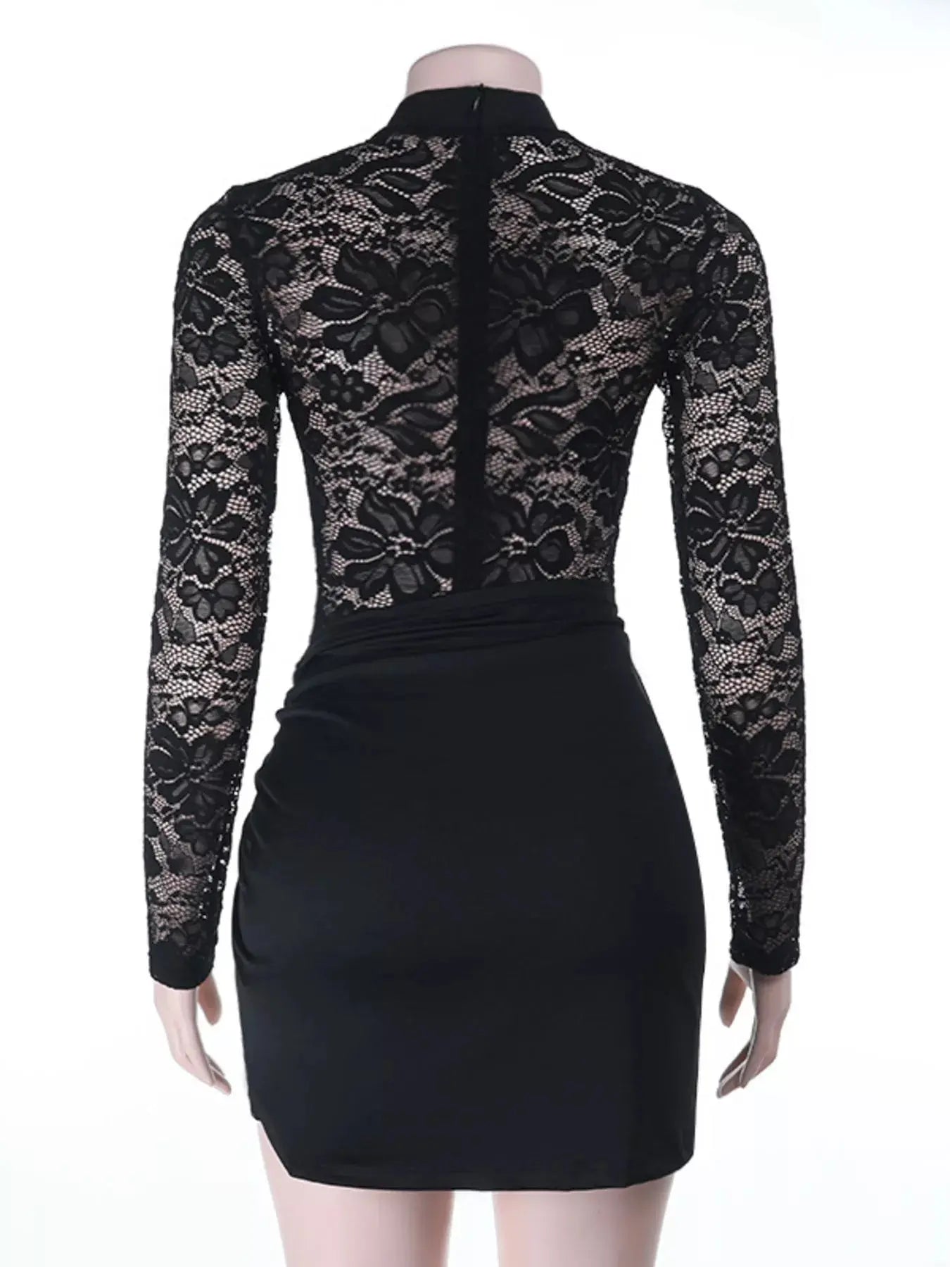 Lace Long Sleeve Bodycon Mini Dress Simply Love