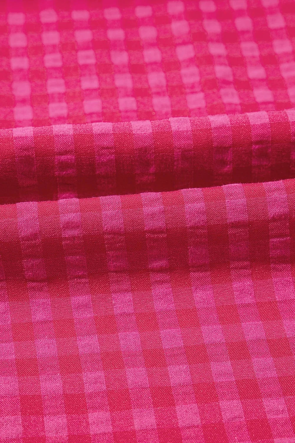 SYNZ Gingham Check Bubble Sleeve Ruffled Maxi Dress Simply Love