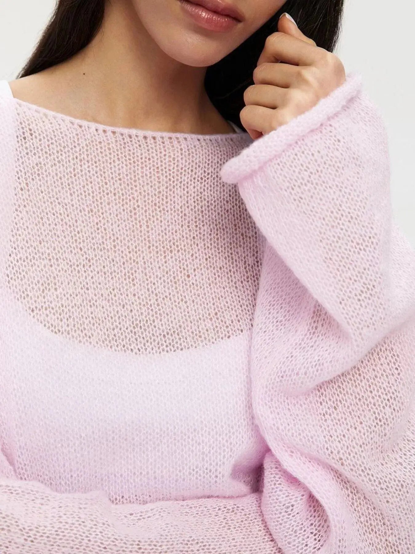 Boat Neck Dropped Shoulder Sweater Simply Love