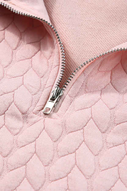 Jocelyn Textured Quarter Zip Raglan Sleeve Sweatshirt - Love Salve 