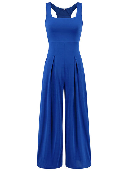 Square Neck Wide Strap Jumpsuit.