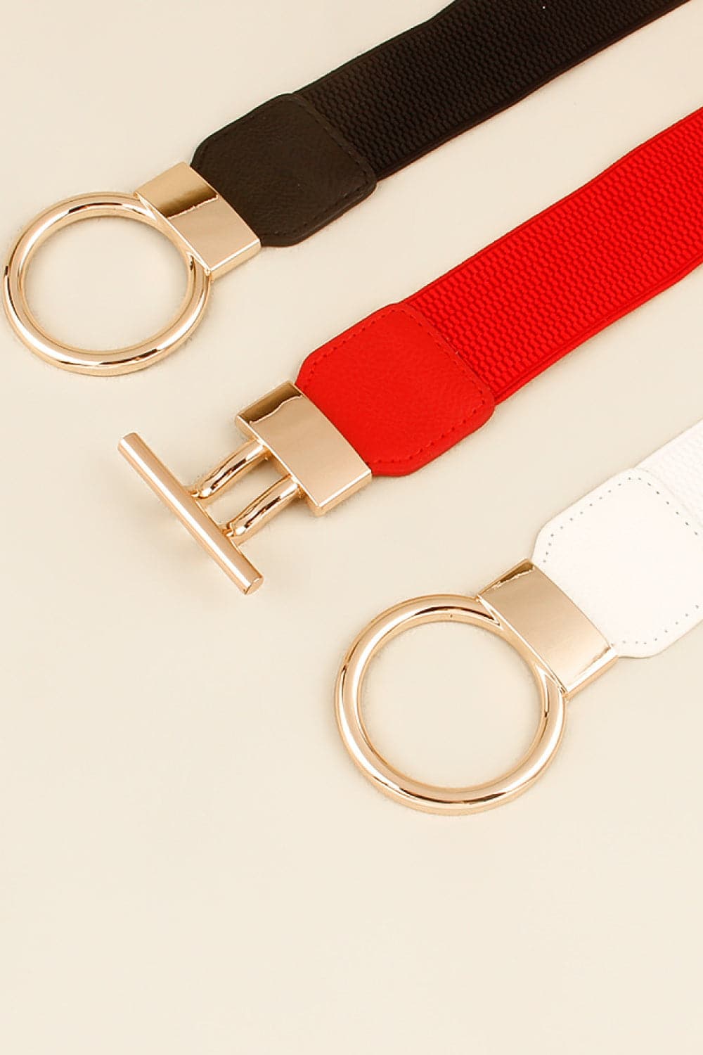 Circle Shape Buckle Zinc Alloy Buckle PU Leather Belt.