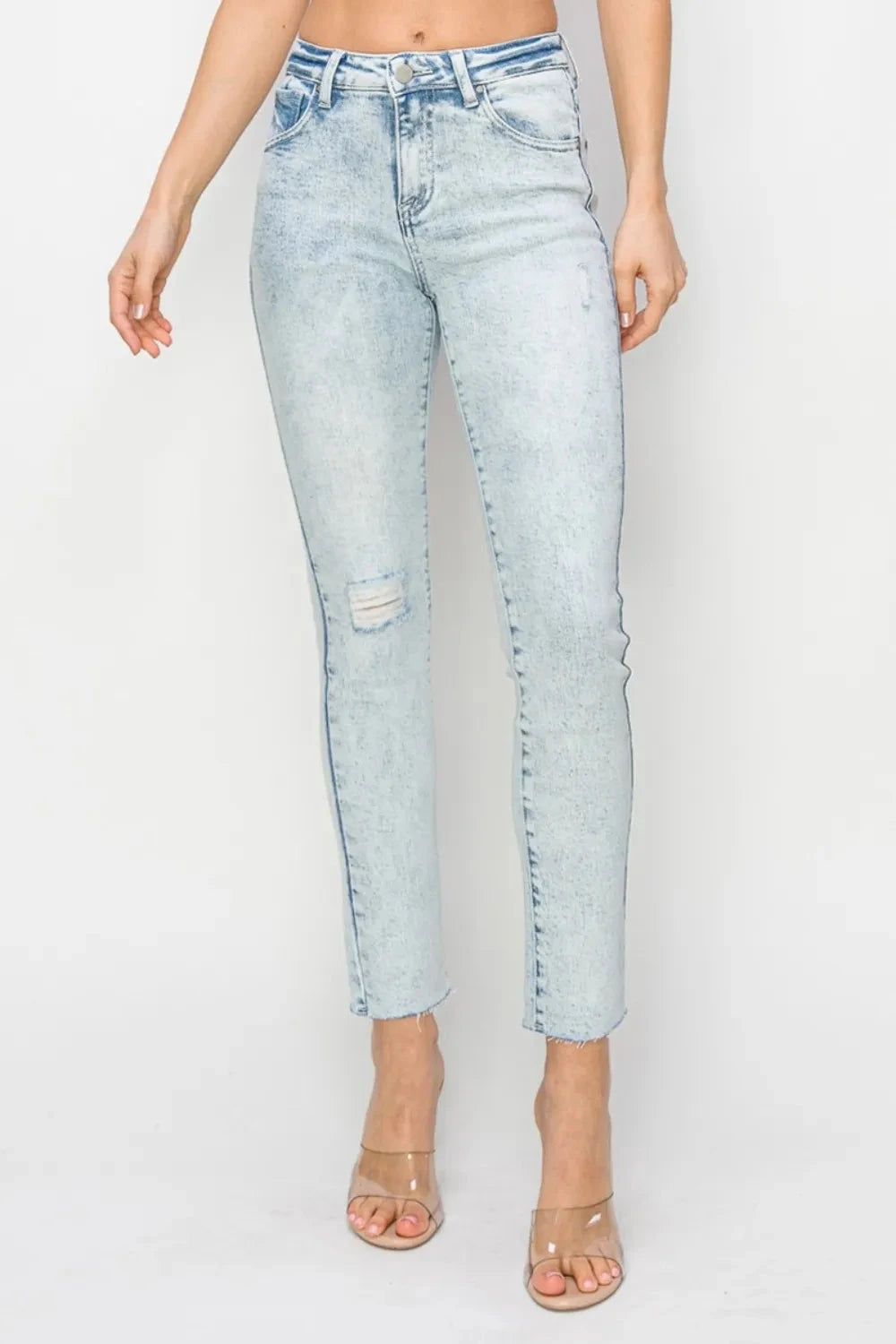 Risen Full Size High Rise Distressed Skinny Jeans Coco’s Tee Boutique