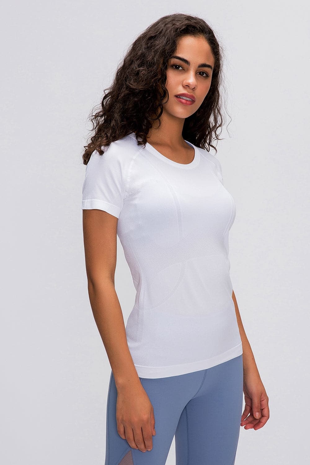 Round Neck Short Sleeve Active T-Shirt.