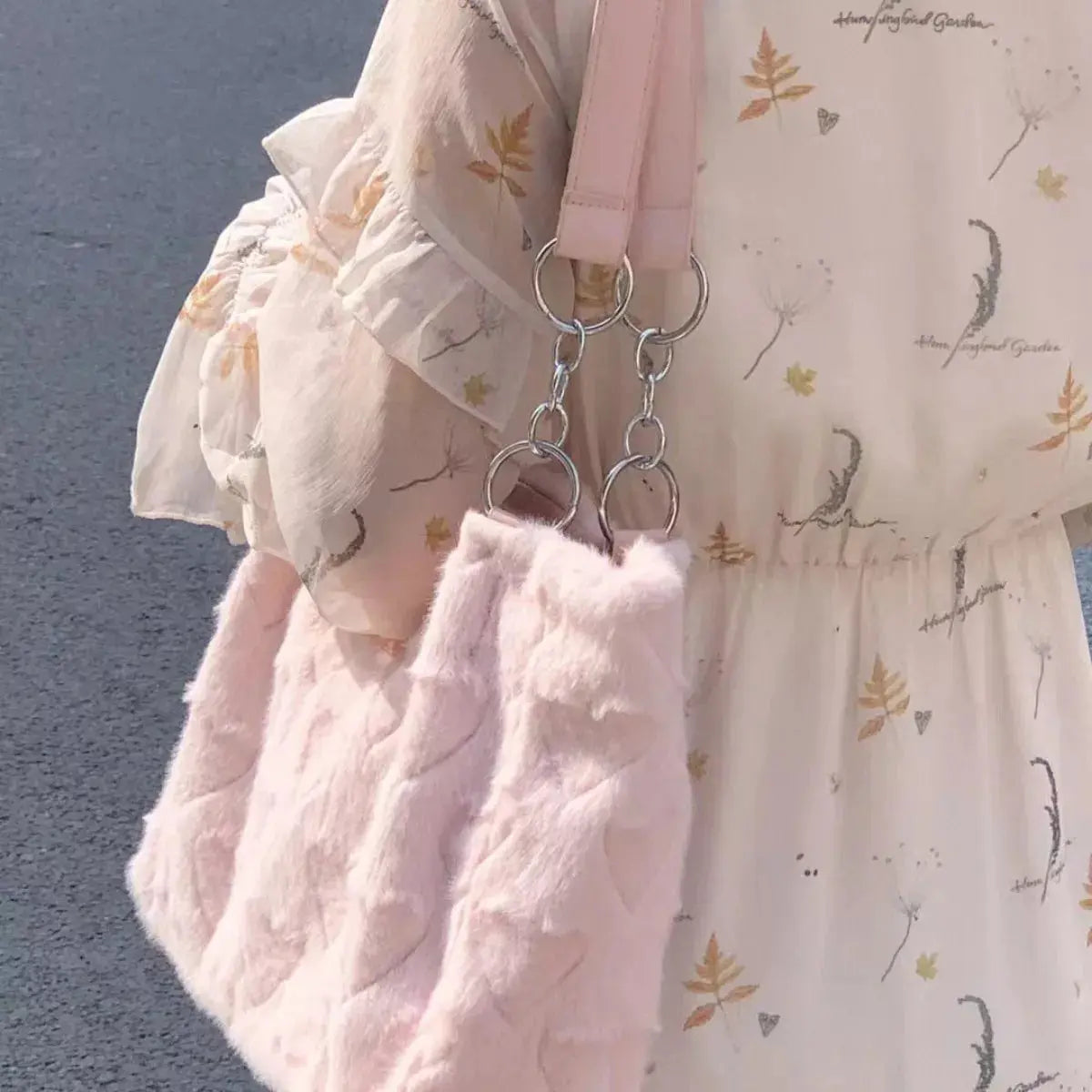 Fluffy Heart-Patterned Handbag Simply Love