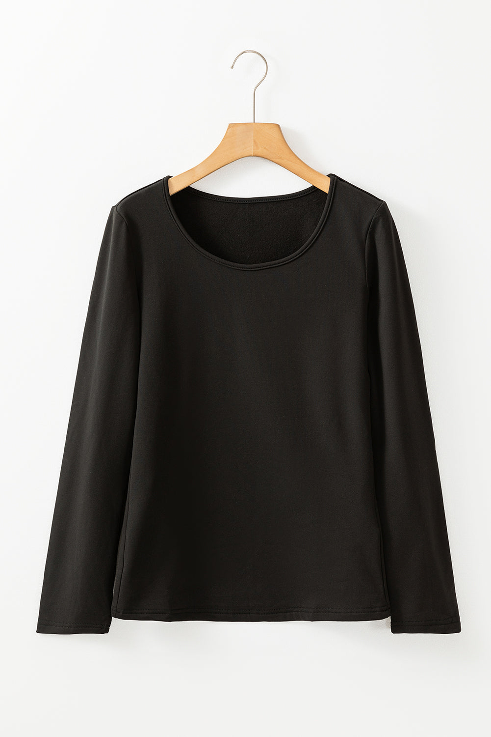 Chic black scoop neck thermal top