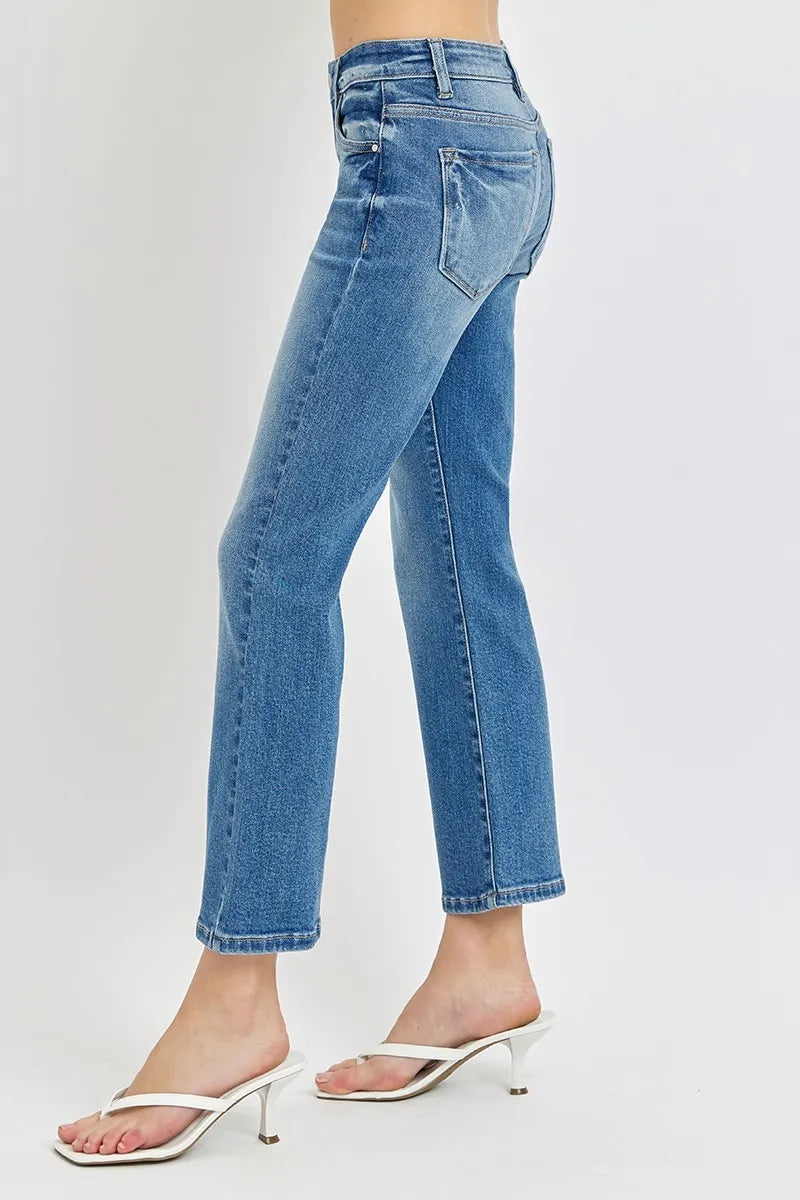 Risen Full Size Low Rise Crop Flare Jeans Plus Size - Love Salve 