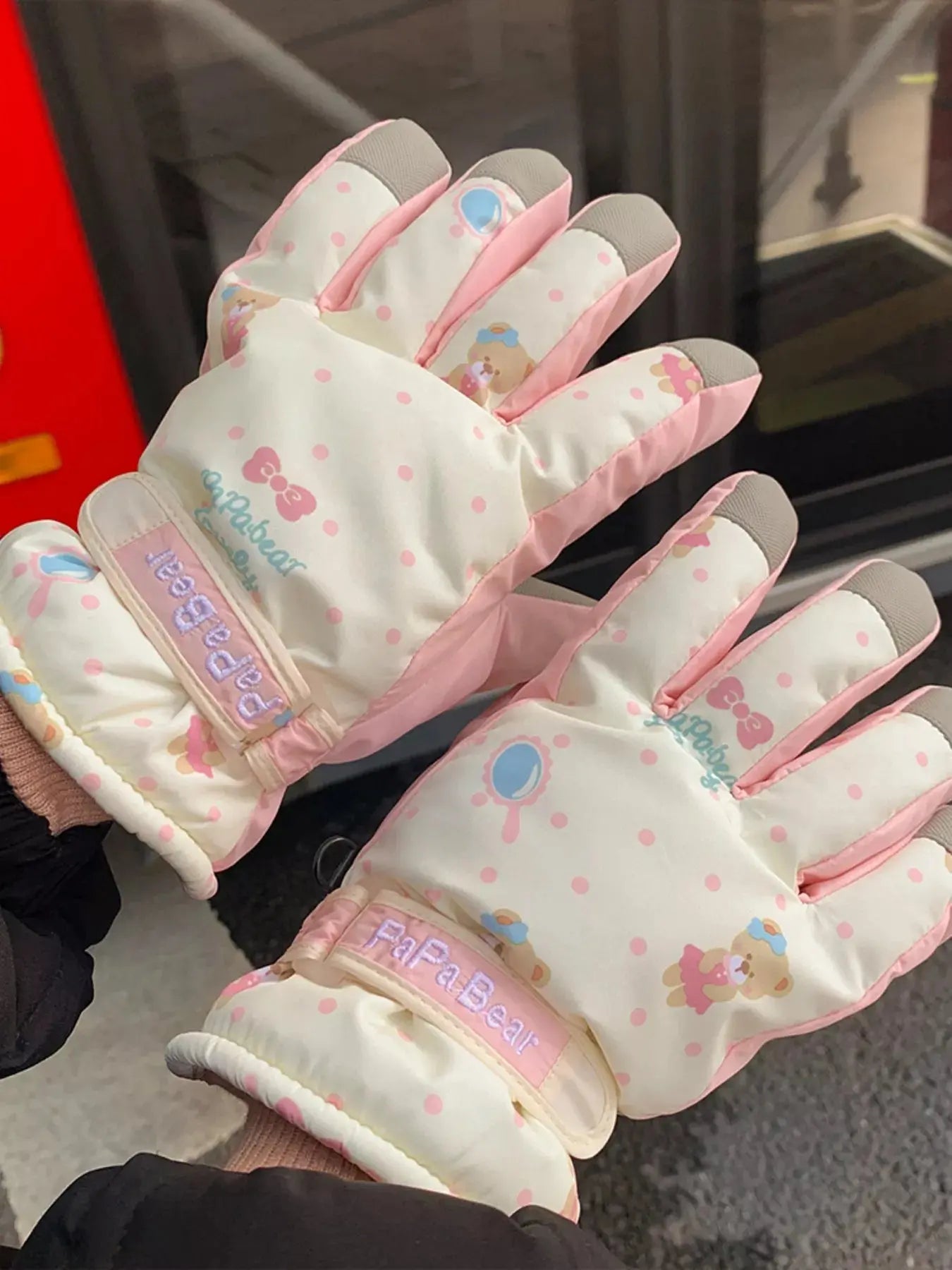 Bear Patterned Winter Gloves Simply Love