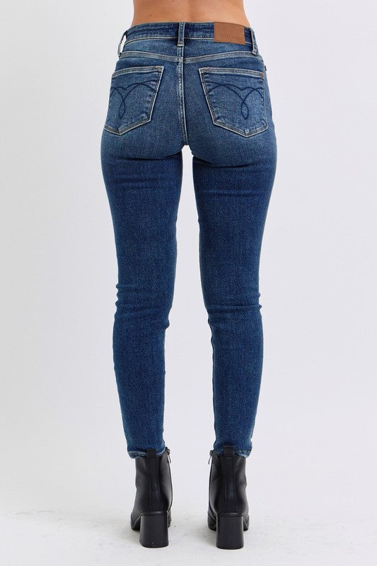 Judy Blue Full Size Mid-Rise Waist Skinny Jeans with Pockets Coco’s Tee Boutique