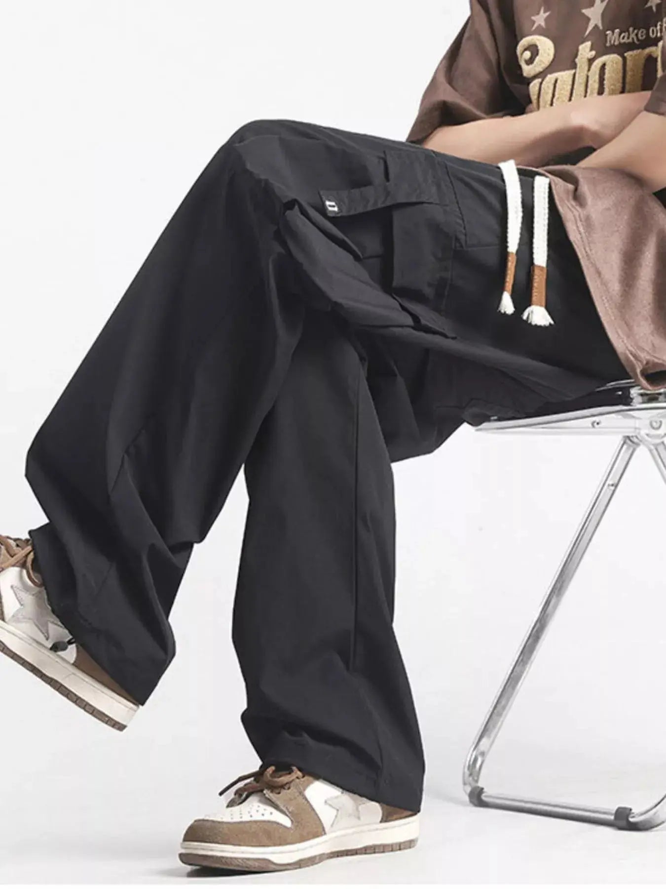 Men's Plus Size Loose Fit Cargo Pants with Drawstring Simply Love
