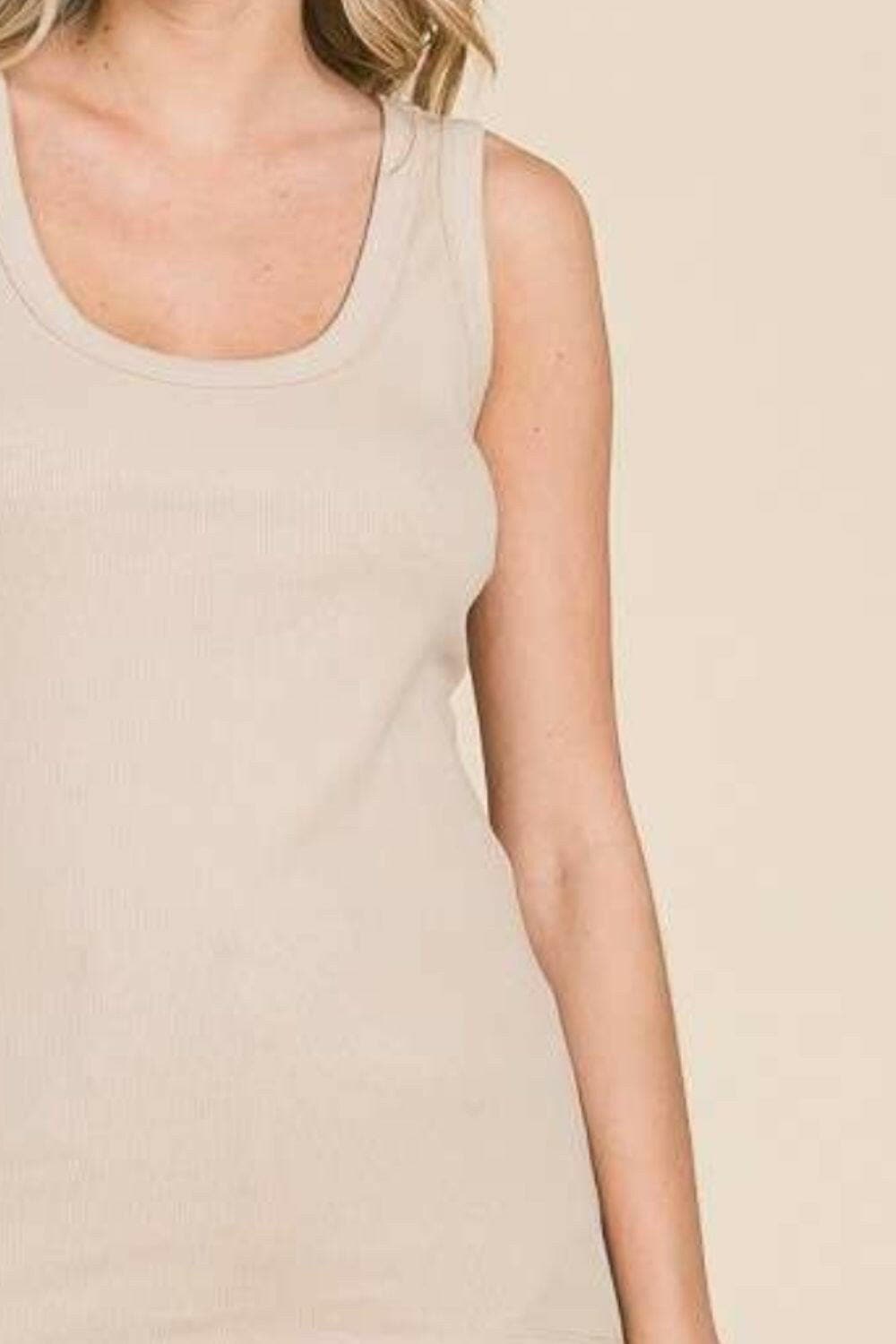 Culture Code Full Size Ribbed Scoop Neck Tank.