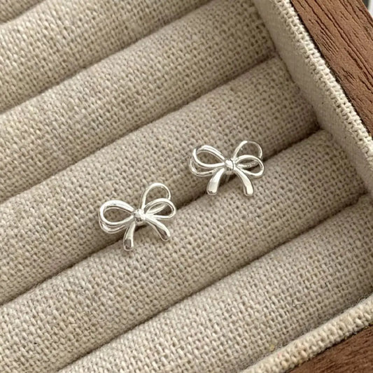 925 Sterling Silver Bow Earrings Simply Love
