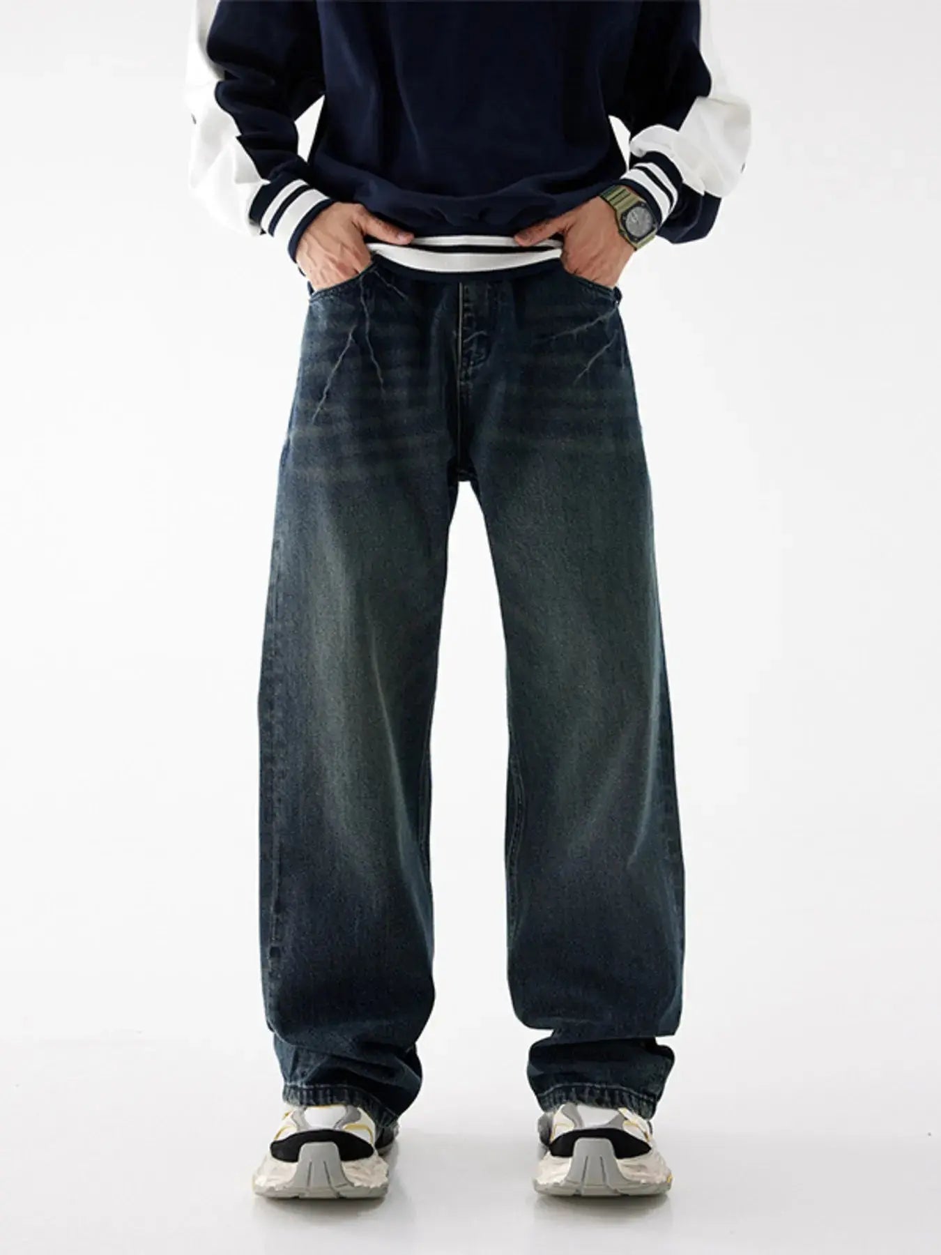 Men's Relaxed Fit Washed Jeans Simply Love