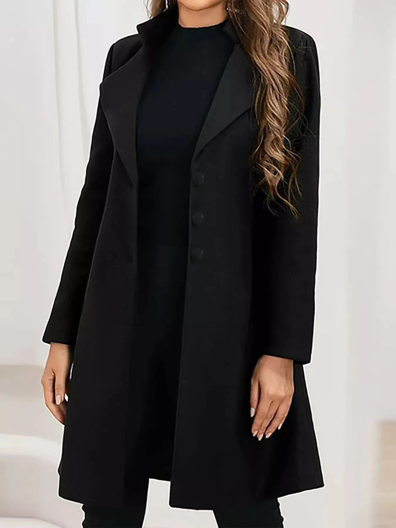 Full Size Single-Breasted Long Sleeve Overcoat Plus Size Simply Love