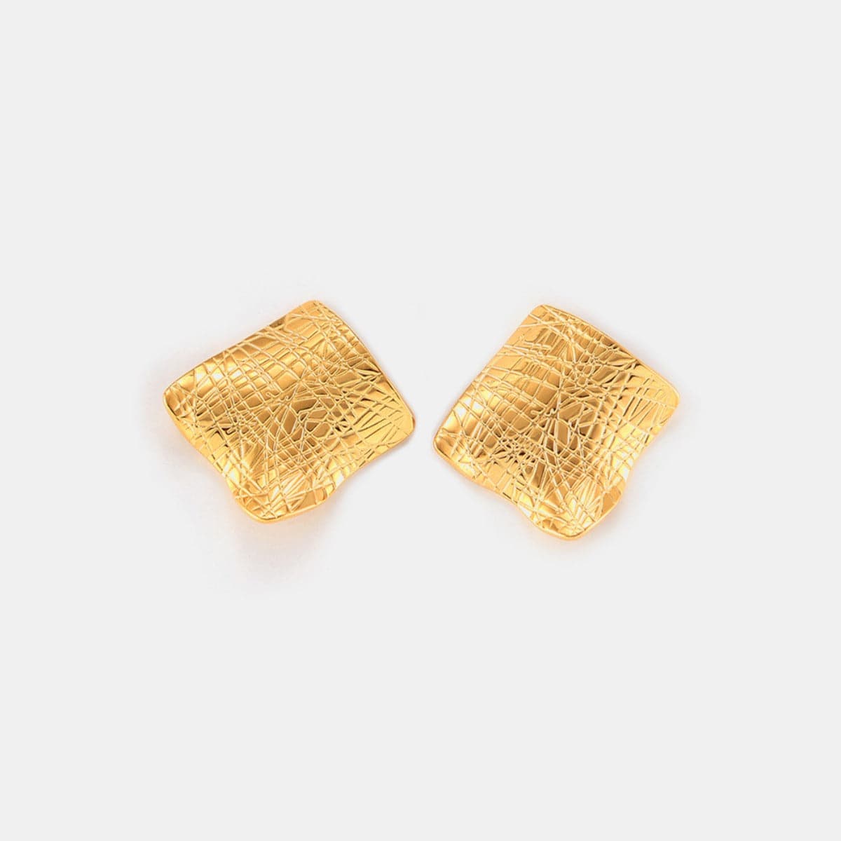 Textured Titanium Steel Stud Earrings.