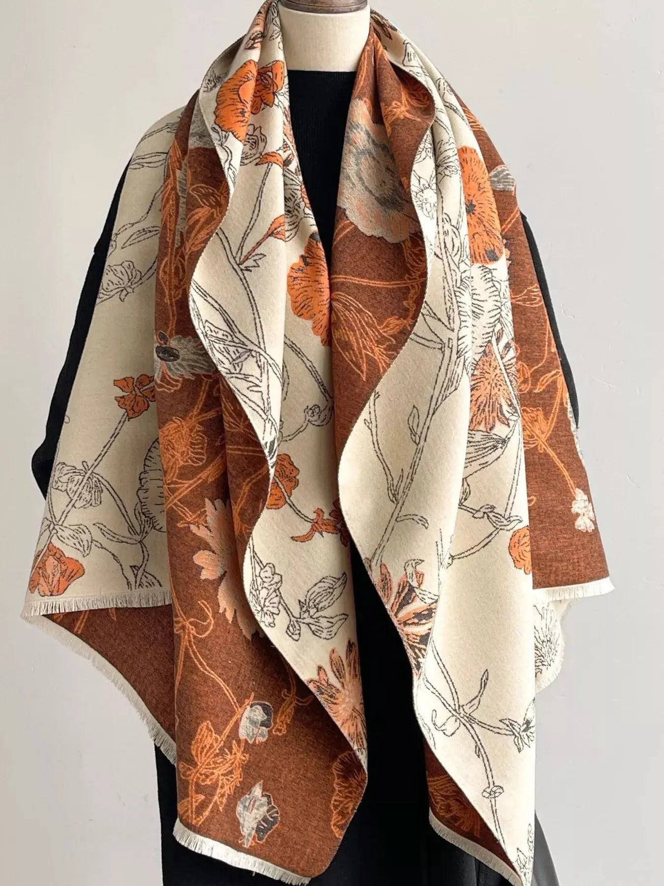 Floral Print Reversible Scarf Simply Love