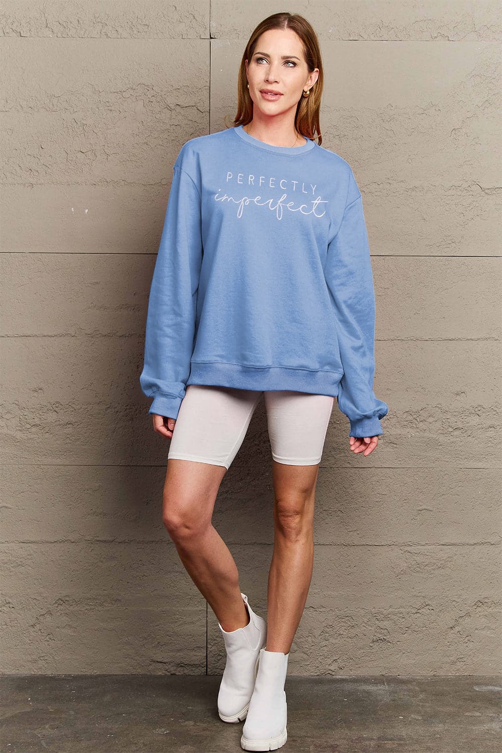 Simply Love Full Size Graphic Round Neck Sweatshirt.